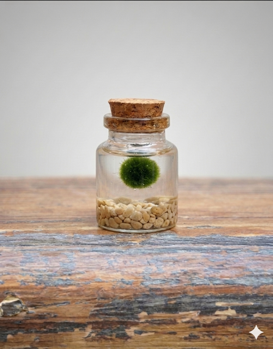 Pet Marimo, piedras beige.